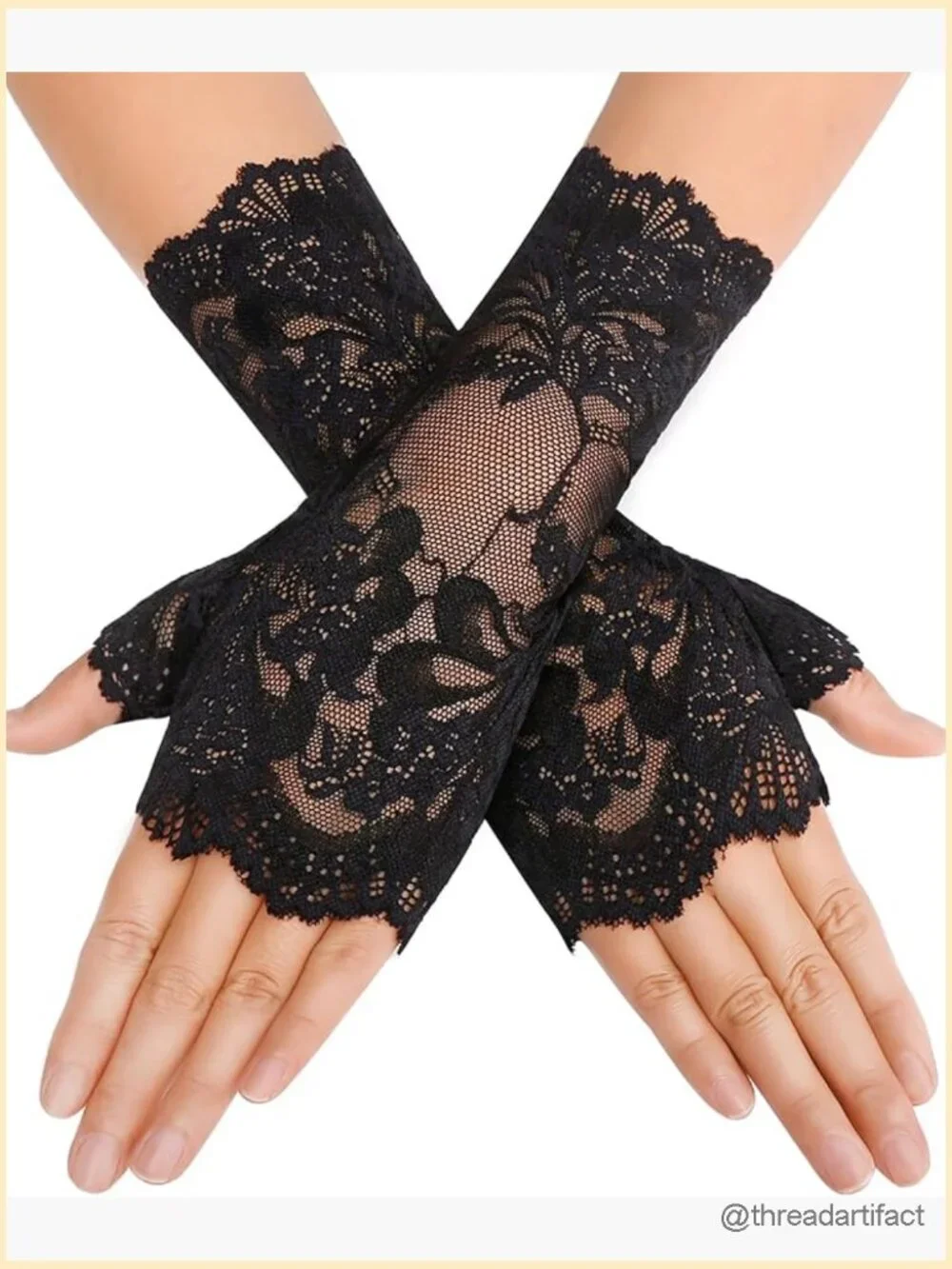 Fingerless Lace Gloves for Women - Bridal Opera Evening Party Prom Cosplay